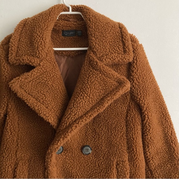 RD Style Brown Teddy Coat - Picture 3 of 5